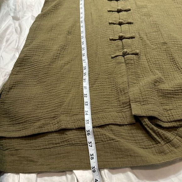 Soft Surroundings Women’s Green Gauzy Cotton Tunic Top Size XL Boho Lagenlook - Picture 7 of 9